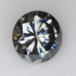 4.33ct Moissanita Gris talla redonda 10.88x6.57mm