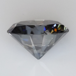 4.33ct Moissanita Gris talla redonda 10.88x6.57mm