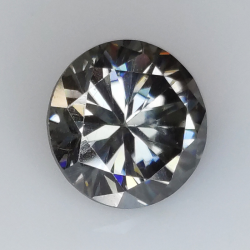 3.63ct Gray Moissanite round cut 10.00x6.18mm