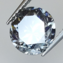 2.24ct Gray Moissanite round cut 8.19x7.75mm