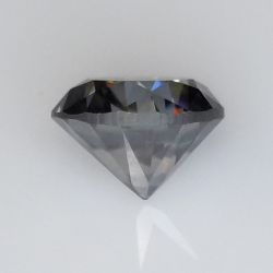 2.24ct Moissanita Gris talla redonda 8.19x7.75mm