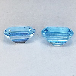 12.08ct Topazio Blu Taglio Smeraldo 11x9mm 2pz