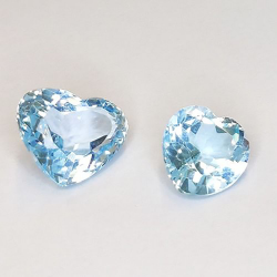 13.02ct Coeur Topaze Bleu 10-13mm 2pcs