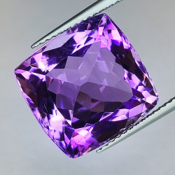 12.67ct Amatista talla cojín 14.11x13.71mm