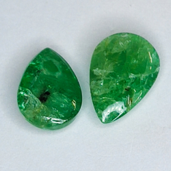 3.64ct Emerald pear cut cabochon 10.00x7.00mm