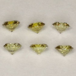 Diamant fantaisie vert-jaune taille ronde 1.7-2.3mm