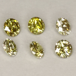 Diamant fantaisie vert-jaune taille ronde 1.7-2.3mm