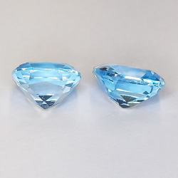 10,05 ct Blautopas im Kissenschliff, Paar 10 mm