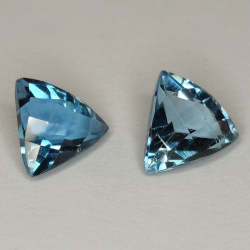 London topaz blue trilliant checkerboard cut 8mm 1pc