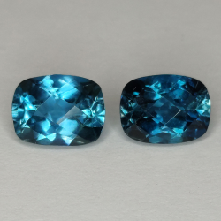 Londoner Topas blau schachbrettartig geschliffen 8 x 6mm 1Stk