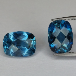 Londoner Topas blau schachbrettartig geschliffen 8 x 6mm 1Stk