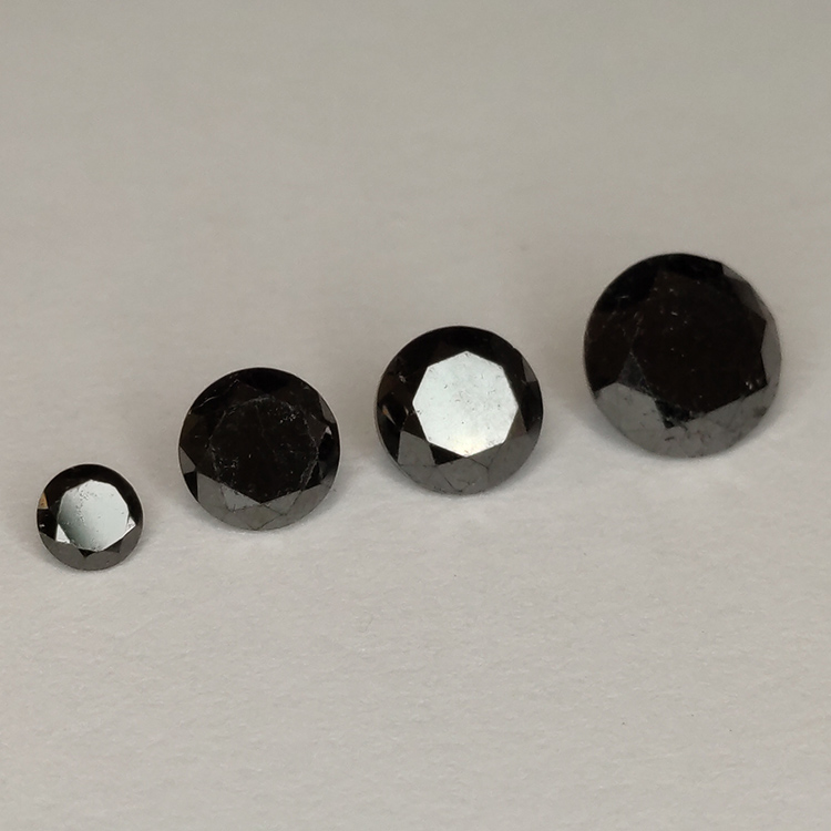 Round cut black diamond 3-6mm