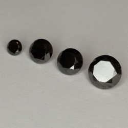 Round cut black diamond 3-6mm