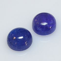 Tanzanite round cabochon cut