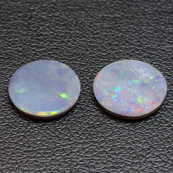 Opale double ronde australienne 2.67ct 2pc