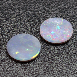 Opale double ronde australienne 2.67ct 2pc