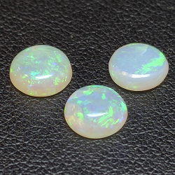 3.79ct Noble Opal cabochon Round 3pc