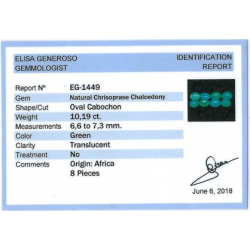 Lote 10,19ct Calcedonia Crisoprasa Talla Cabujón Oval 6,6 to 7,3mm