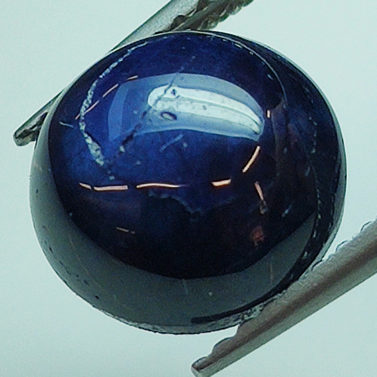 4,52ct Blauer Saphir im Cabochon-Schliff runder Cabochon 8,90mm