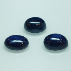 Lot 2.39ct Saphir bleu cabochon coupé rond 6x4mm