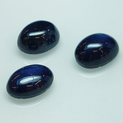 Lot 2.39ct Blue Sapphire cabochon cut Round cabochon 6x 4 mm