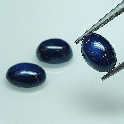 Posten 2,39 ct Blauer Saphir Cabochon Schliff Rund 6x4mm