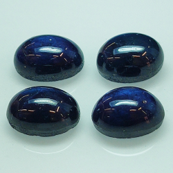 Posten 3,84ct Blauer Saphir Cabochon-Schliff Rund 6x 4,2mm