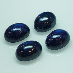 Posten 3,84ct Blauer Saphir Cabochon-Schliff Rund 6x 4,2mm