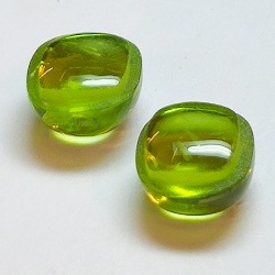 Pair 6.94ct Peridot cabochon cut cushion 8mm