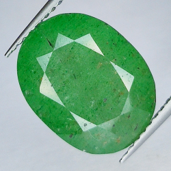 7,04ct Quarzo verde taglio ovale 13 X 10mm