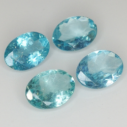 Lot 3.78ct Apatite Paraiba couleur ovale taille 7.90x5.90mm