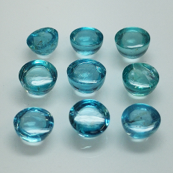 Lot Apatite de couleur Paraiba ovale cabochon taillé 5,28ct