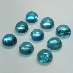 Lotto 7.09ct Apatite colorata Paraiba taglio cabochon ovale 5.50mm