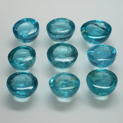 Lotto 7.09ct Apatite colorata Paraiba taglio cabochon ovale 5.50mm