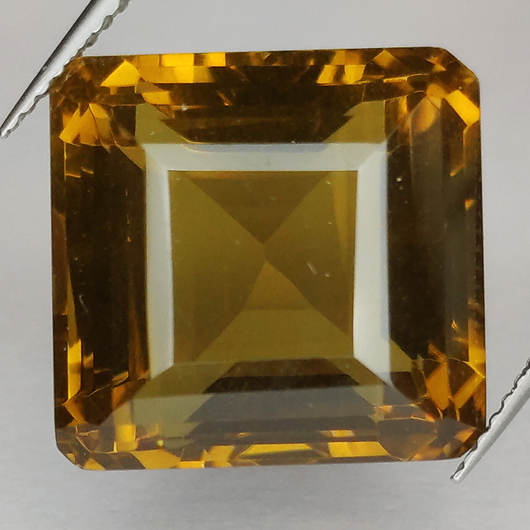 25.29ct Quartz miel taille Asscher 16x15mm