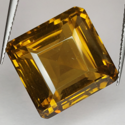 25,29ct Asscher-Schliff Honigquarz 16x15mm