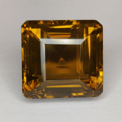 25.29ct Quartz miel taille Asscher 16x15mm