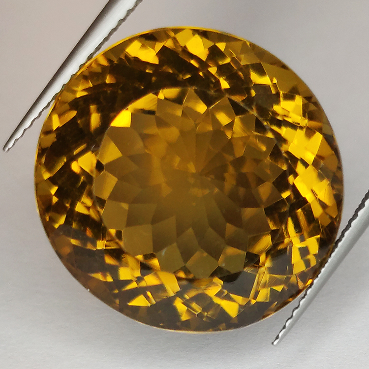 39,54ct Honigquarz Rundschliff 20,20x15,44mm