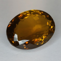 34,21ct Honigquarz ovaler Schliff 22X 17mm