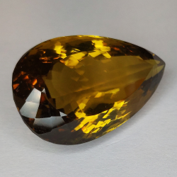 31.71ct pear cut Honey Quartz 27x16mm