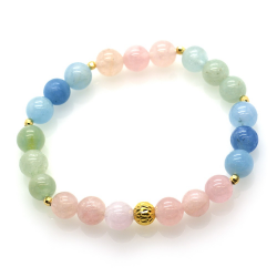 Aquamarine & 925 Gold Plated Sterling Silver Bracelet