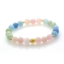 Aquamarine & 925 Gold Plated Sterling Silver Bracelet