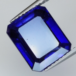 6,65 ct blauer Verneuil-Saphir im Smaragdschliff, 11,07 x 6,99 mm