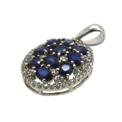 Sapphire & 925 Sterling Silver Pendant