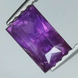 0.82ct Baguette cut violet sapphire 6.24x3.87mm