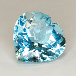 Topazio blu da 15,16 ct con taglio a cuore 15,96x15,94mm