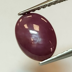 Cabochon rotondo con stella di rubino da 1,90 ct