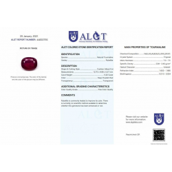 5,32 ct Turmalin-Rubellit-Ovalschliff 12,70 x 9,96 mm