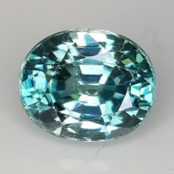 Taglio ovale in zircone blu da 5,21 ct 9,74 x 8,01 mm