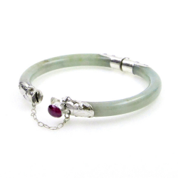 Jade Jadeite and 925 Silver green bracelet